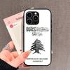 Libanon Vlag Telefoonhoesje Glas Voor iPhone 17 16 Promax 15 13 Pro 14 Plus 17 Pro 12 mini Galaxy S25 24 23 Zwarte Hoesjes