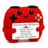 Creative Funny Handmade Crochet Emotional Support Dolls with Positive Energy Card Desktop Ornament Home Decor for Friend Gifts