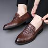 New first-layer cowhide men's casual leather shoes genuine leather business dress men's breathable single shoes pointed men's shoes