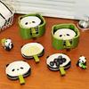 4/6Pcs Panda Shape Ceramic Sauce Dish Creative Mini Sauce Bowl Set  Dinnerware Set