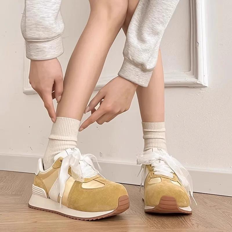 2025 Hot Sale Shoes Female Mixed Colors Women's Vulcanize Shoes Outdoor Women Sneakers Lace Up Low Heel Women's Casual Shoes