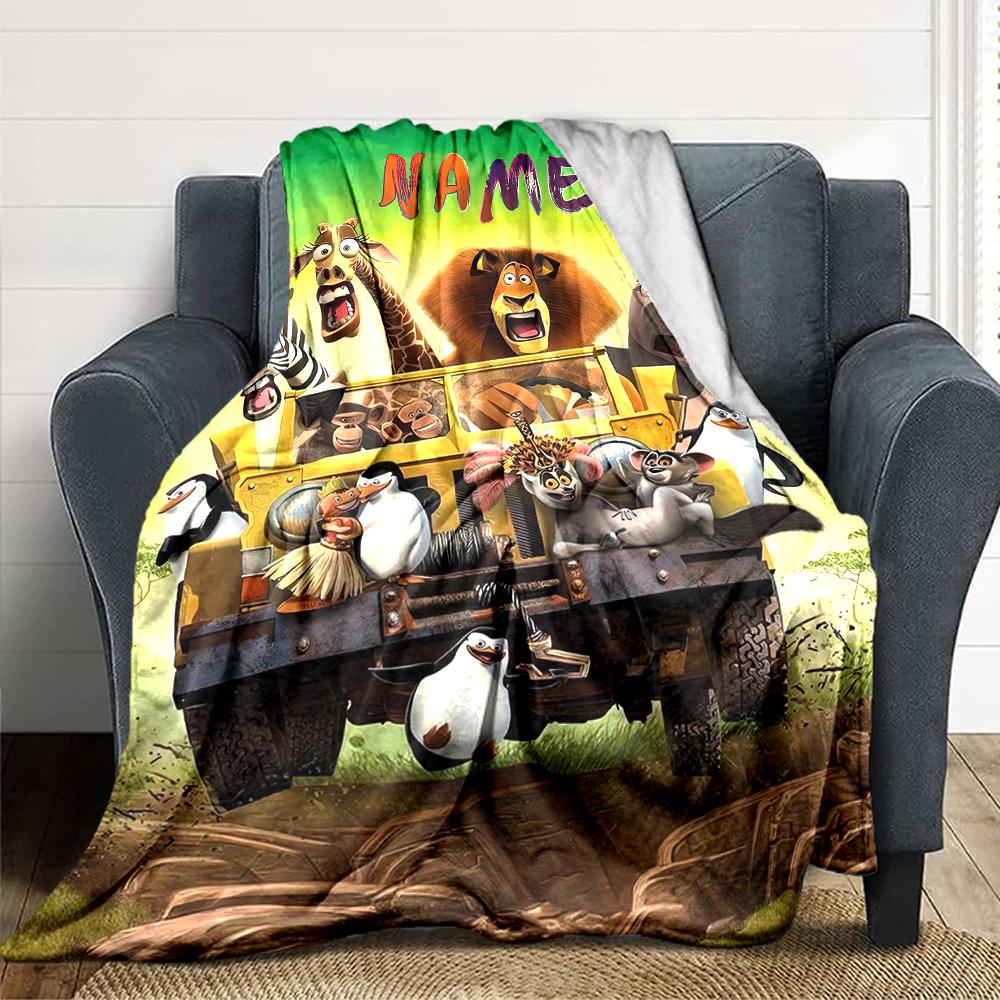 Custom Name Animal Adventure Ride blanket for Couch & Bed, Plush Cozy Fuzzy Blanket Super Soft & Warm Blankets for Fall and Winter. 0908167