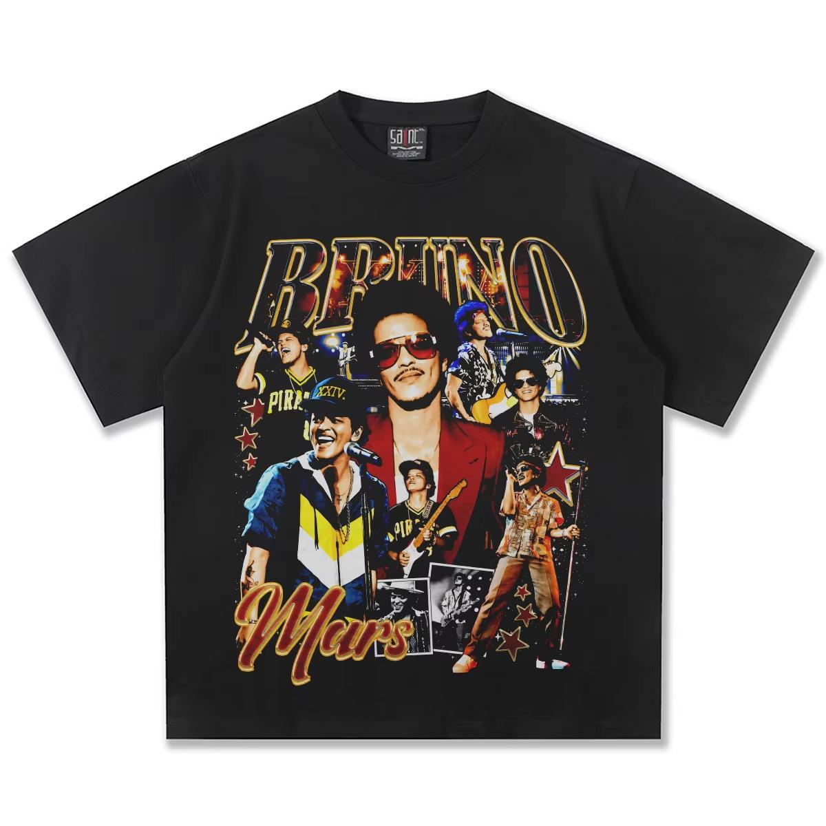 

2026 Bruno Mars Graphic TShirt Unisex Colorful Print Pop Star Fan Merch Soft Cotton Fashion Streetwear Trendy Casual Top L