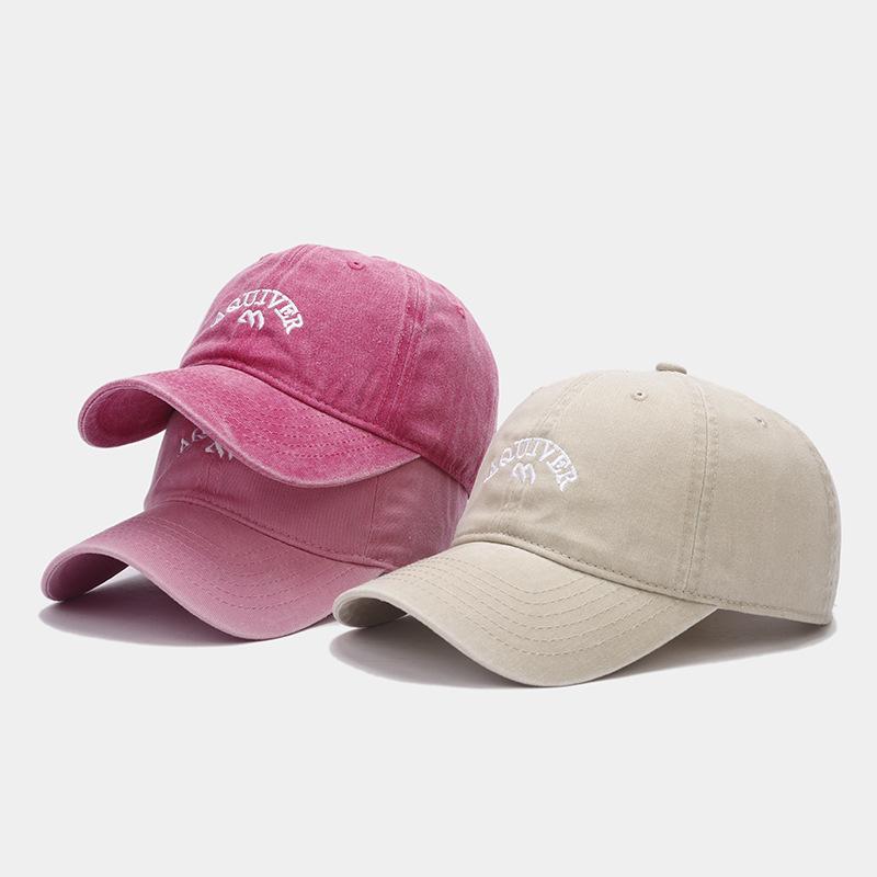 Washed Old Baseball Cap Men's and Women's Retro Letter Embroidered Cap Casual Versatile Soft Top Sunscreen Cap Tide