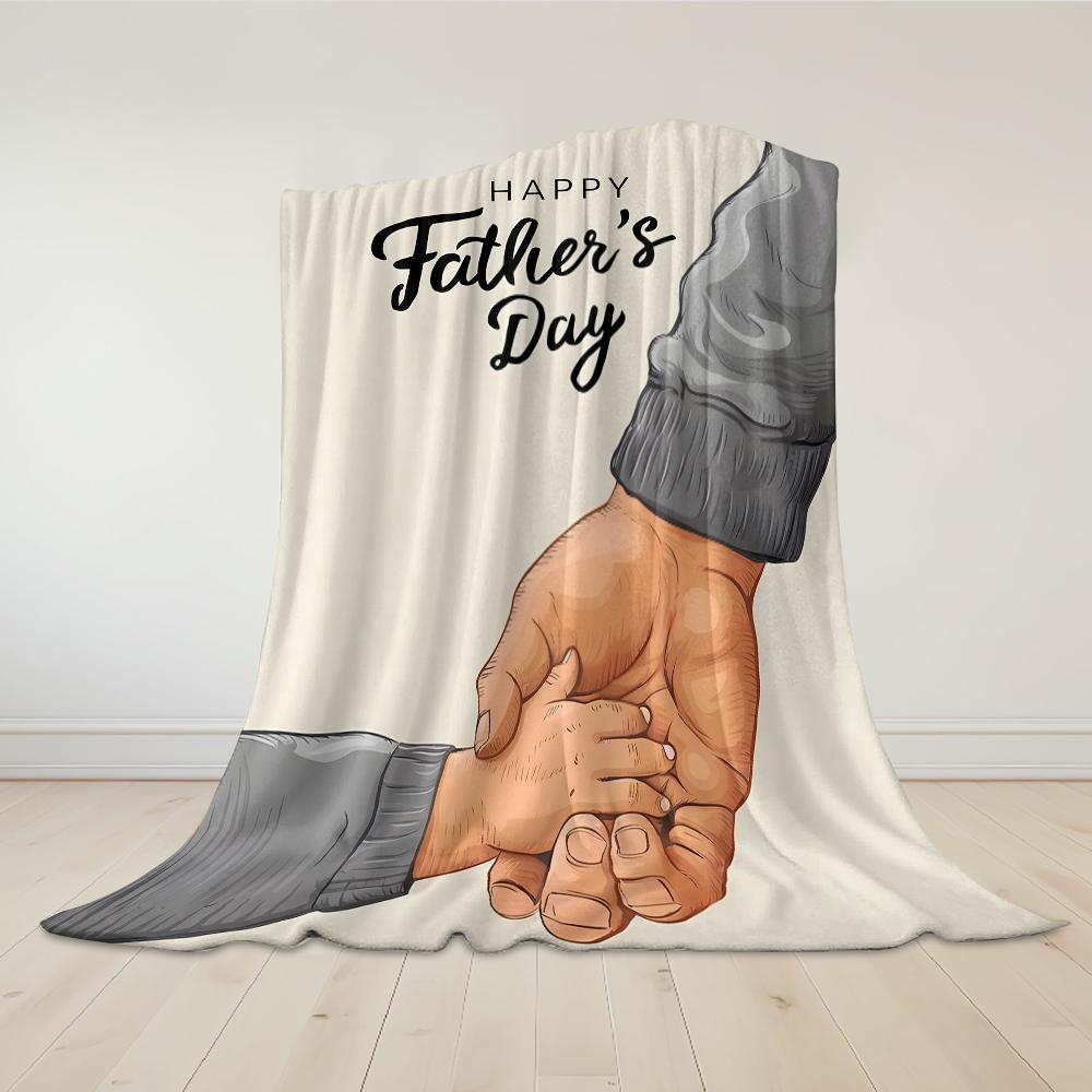 Father's Day Bond Flannel Blanket Warm Soft Halloween Christmas Couch Warm Cozy Decorative Decor Gift for All Season