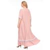 Sommerfrauenkleid Plus-Size-Nationalwind-Kurzarmkleid mit lockeren Fransen