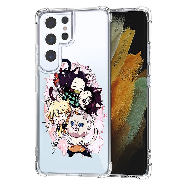 Demon Slayer Anime japonské průhledné pouzdro na telefon Samsung S10 S20 Fe S21 S22 S8 S9 Plus S21ultra S22ultra nárazuvzdorné kryty