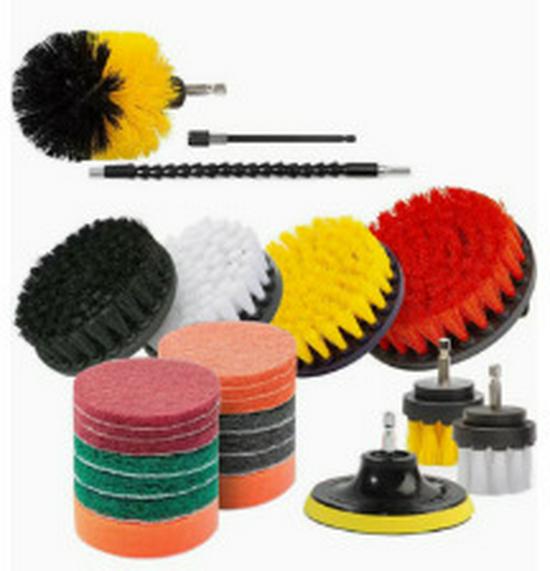 24-Piece Car Cleaning & Polishing Kit: Wheel Hub Brushes & Waxing Tools Set