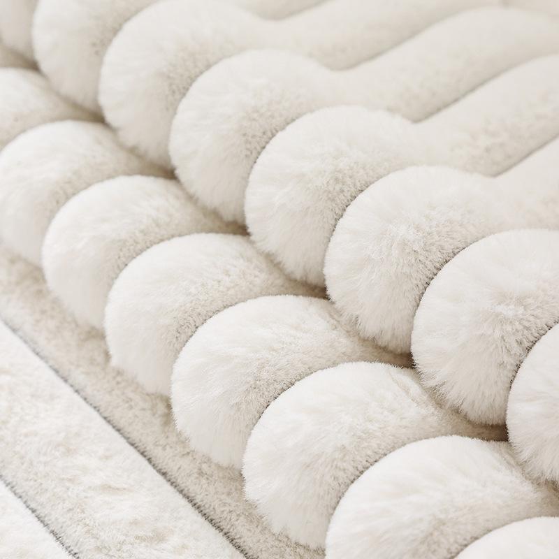 Winter Luxury Rabbit Plush Sofa Cushion - Non-slip, Thickened Cover in Simple French Style