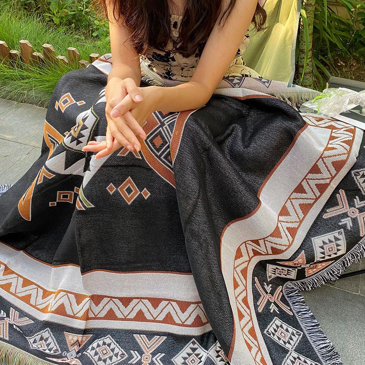 Boho Throw Blanket Hippie Living Room Decor Wall Tapestry Outdoor Picnic Camping Rug Mattress Beach Towel