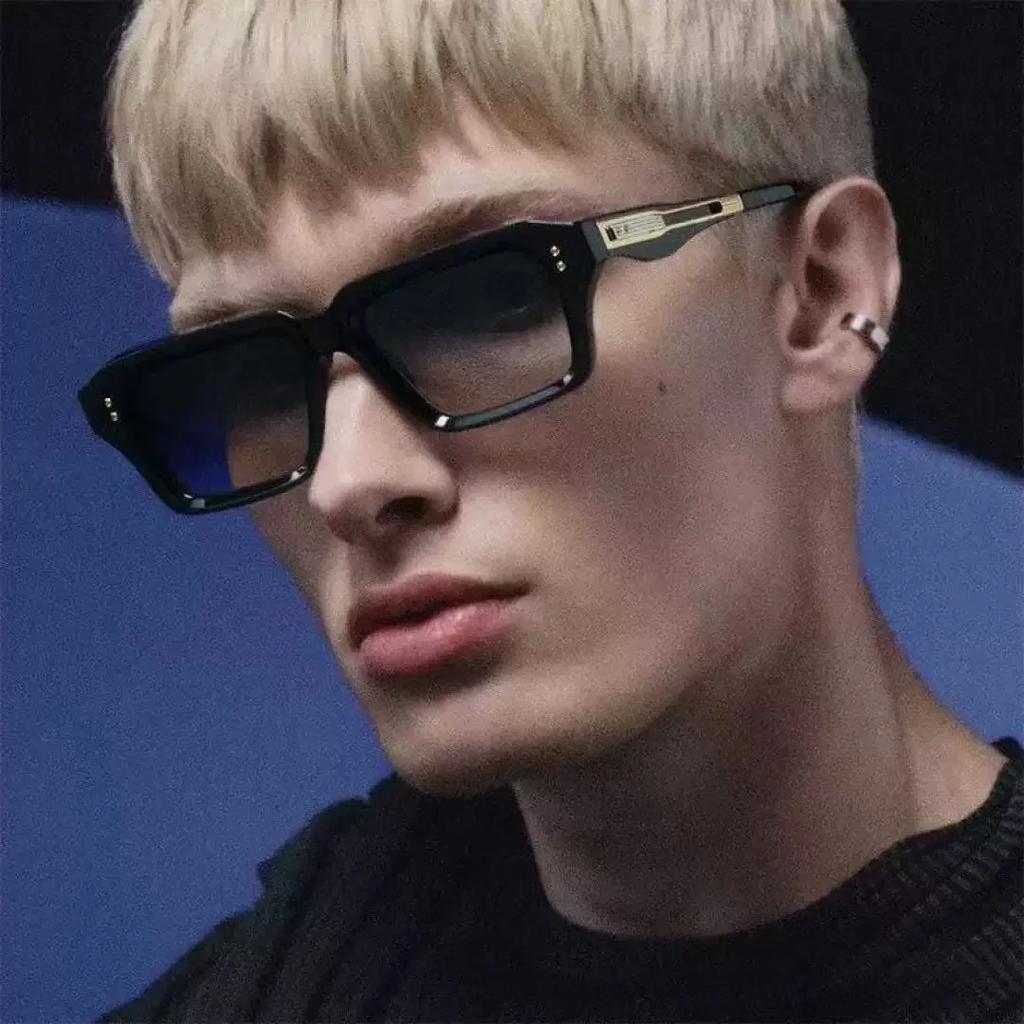 Classic Rivet Square Sunglasses Women For Men  Vintage Sun Glasses Punk Popular Outdoor Driving Luxury Brand Designer Shades