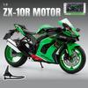 1/9 Kawasaki ZX10R Ninja Alloy Die Cast Motorcycle Model Toy Vehicle Collection Sound and Light Off Road Autocycle Toys Car