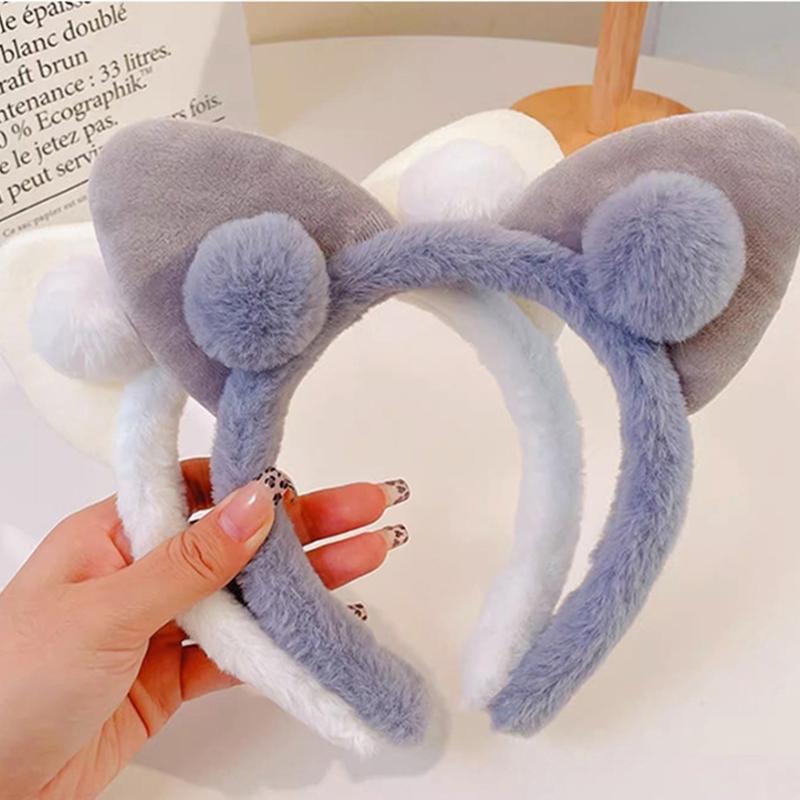 Cat Ears Headbands Furry Plush Headbands Hair Accessories for Girls and Womens Holiday Party Headwear