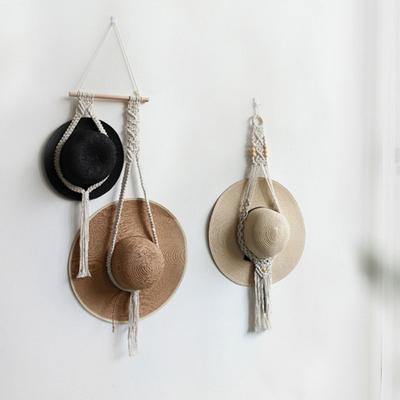 Hat Hanger Save Space Bohemian Style Hand Made Wall Hanging Decorative Storage Hat Multifunctional Wide Brim Hat Hat Wall Organizer Household Stuff
