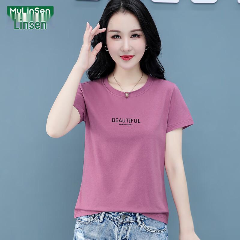 

MULINSEN Women s Loose Fit Pure Cotton Short Sleeve T-Shirt 3XL