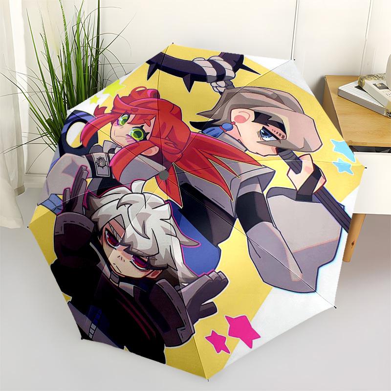 

1pc Outdoor Umbrella with Chibi Characters - Automatic Opening/Closing, Portable 3-Fold Design, 8-Bone Iron Frame - Perfect Gift for Fans, Travelers,
