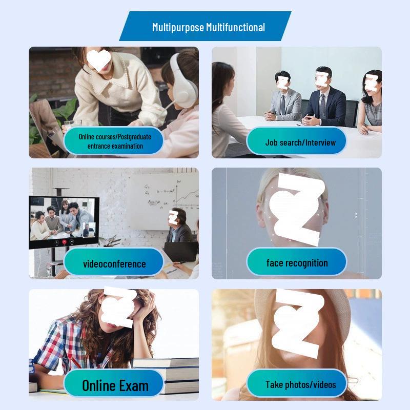 Universal Driver-Free Webcam with Microphone for Video Conferencing, Online Classes, Live Streaming & Hotel Check-In