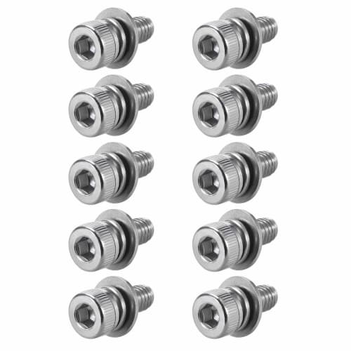 uxcell M4 x 8mm Hex Socket Head Bolts, Stainless Steel, Combined Bolt Set, Pack of 10