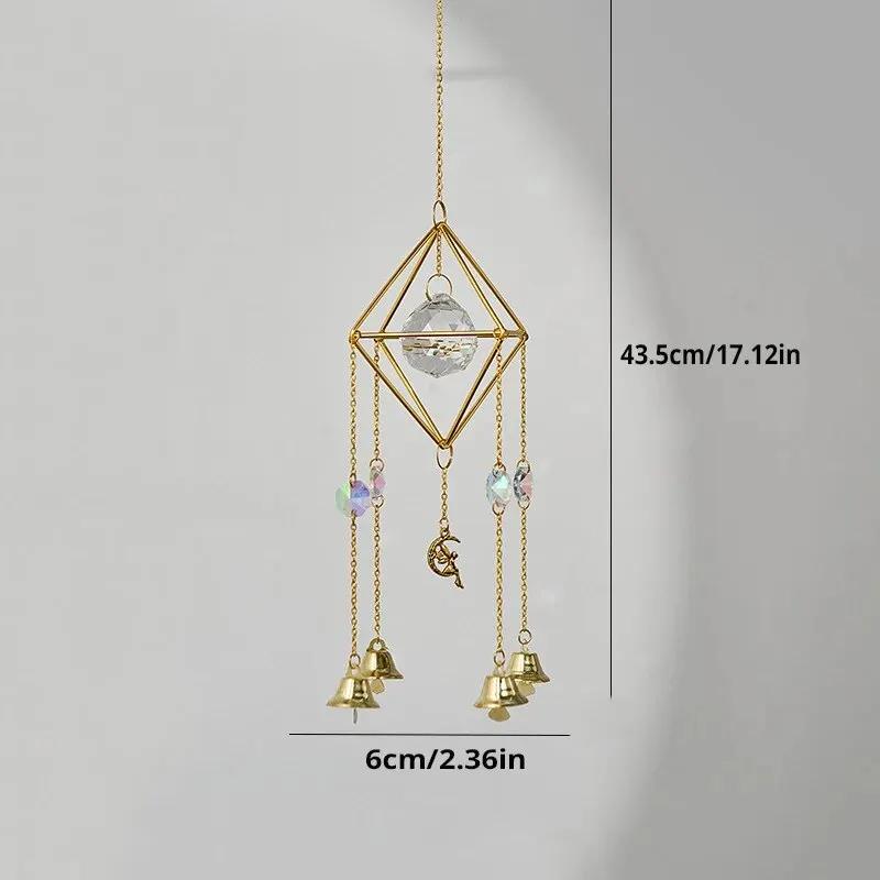 1 Piece, Colorful Metal Rainbow Star Moon Wind Chimes, Sun Catcher Outdoor Window Home Decoration Garden Car Pendant