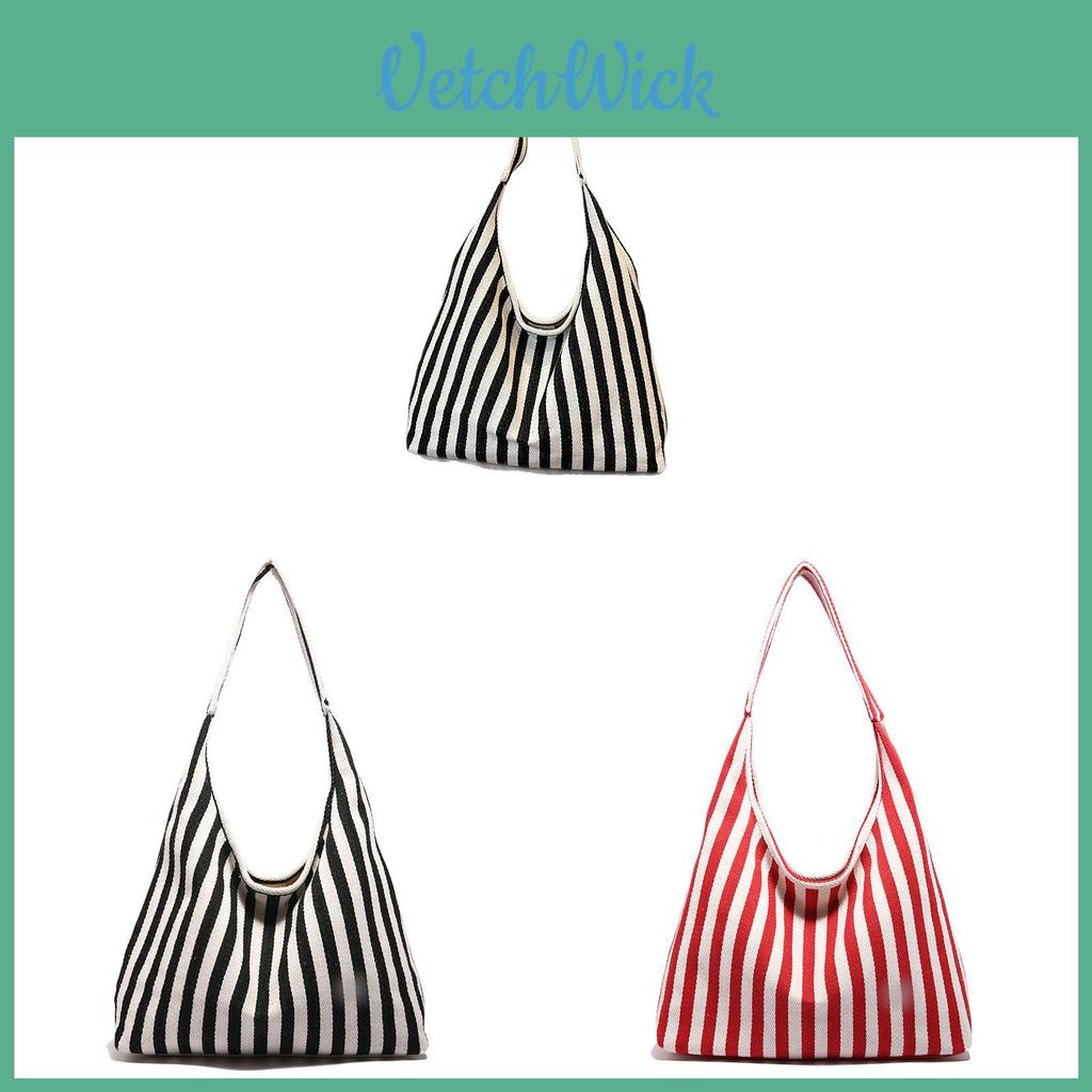 Vintage Style Knit Fabric Shoulder Bag With Zipper Closure For Daily Use
