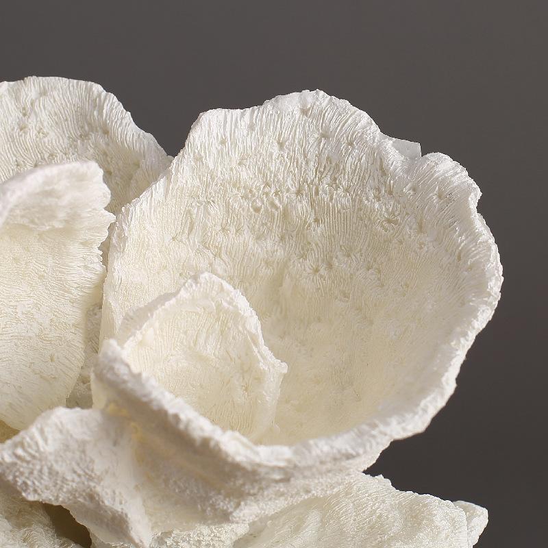 Simulated Resin Coral Sculpture, Home Decoration, Metal Marble Base, Coral Model Statue, Living Room Decoration Ornaments