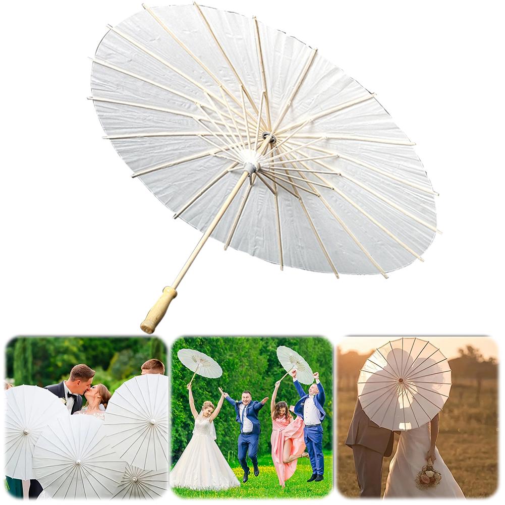 2-8PCS Oiled Paper Umbrella 60cm Paper Parasol Photography Props Decorative Chinese Parasol for Wedding Party Decor