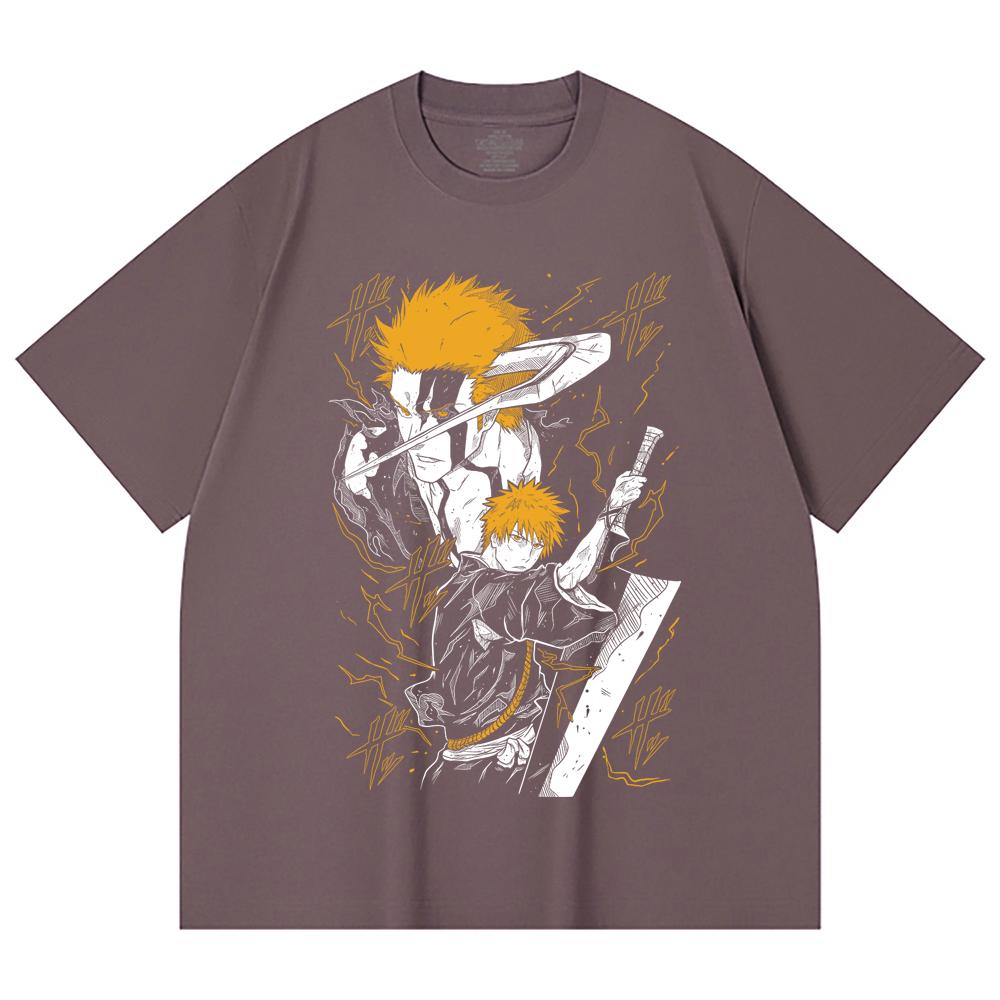 230 Gsm 100% Cotton Bleach V2 Ichigo Print Unisex Heavy Cotton T Shirt