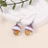 New Pastoral Creative Handmade Soft Ceramic Glass Colored Mushroom Ear Hook Personality Niche Cute and Versatile Earrings