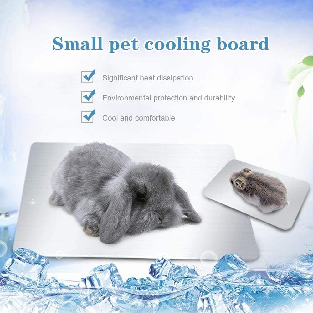 Comtim Rabbits Cooling Mat, Self Cooling Mat Pad for Hamster Guinea Pig Chinchilla Bunny Kitten Cat and Other Small Animals, Pet Cool Plate Ice Bed,