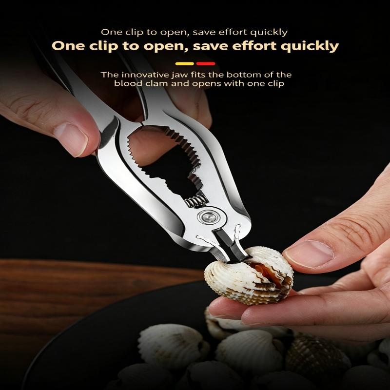 Oyster Opener Tool Seafood Cracker Clam Opener Kitchenware Zinc Alloy Shucker Stainless Steel Clam Opener Tool Kitchen Gadget серебряный
