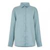 Womens/Ladies Linen Collared Long-Sleeved Shirt