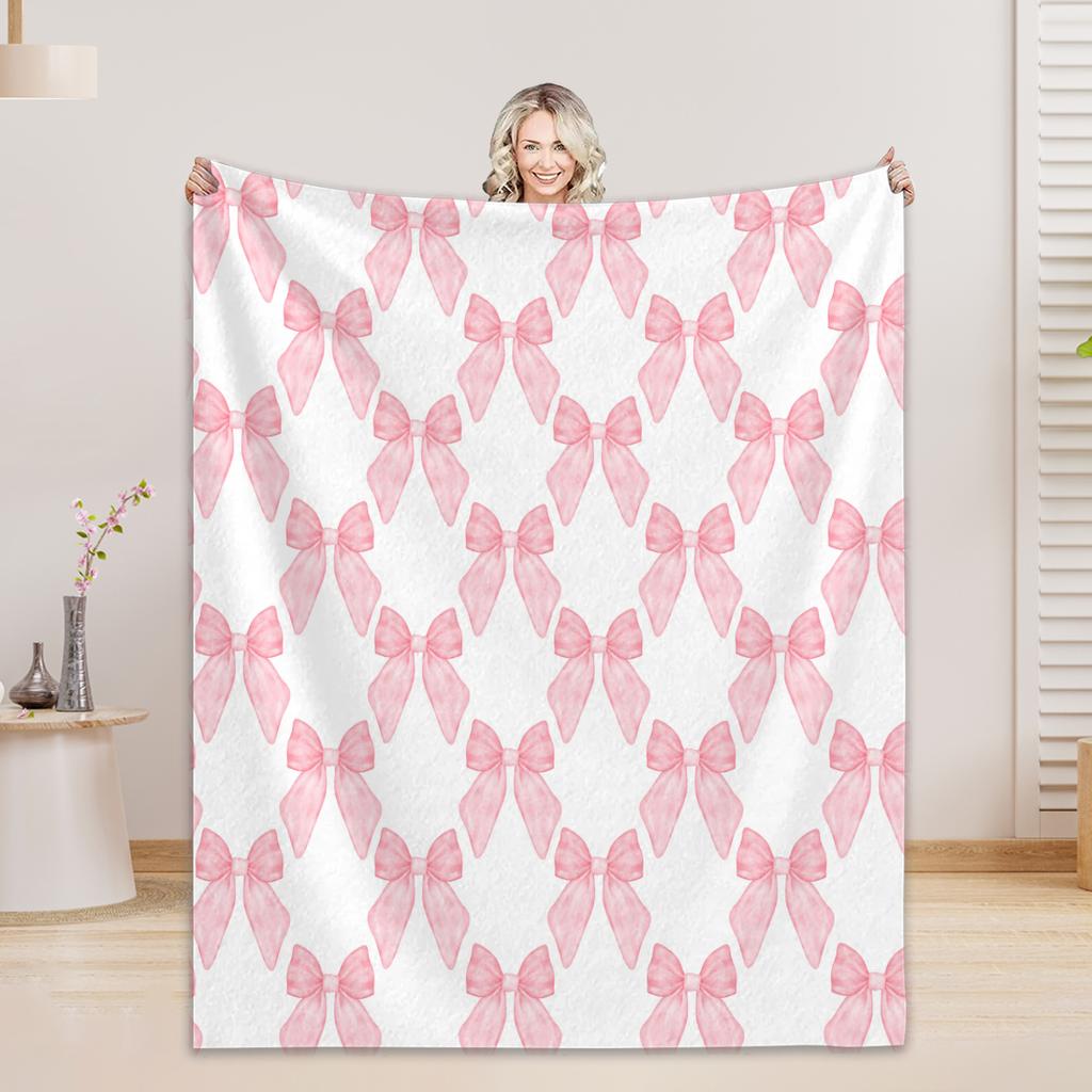 Bow Blanket For Boys Girls - 4 Sizes And 30 Plus Colors Custom Bow Blanket Gifts for Relatives And Friends