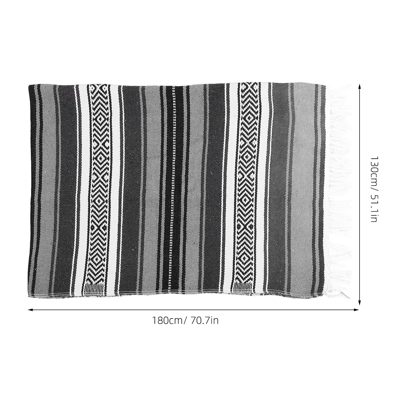 Мексиканское одеяло Красное 130x180 см Полиэстер Хлопок Серапе Плед для улицы Йоги Дивана Спальни Автомобиля Толстое Тканое одеяло серый