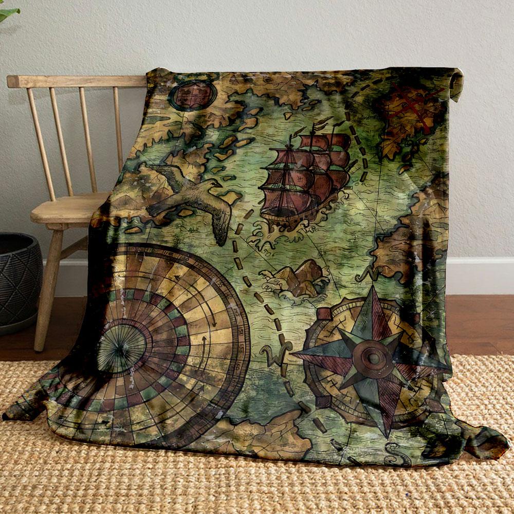 

Pirate Map Blanket bedroom Blanket for Livingroom Couch lunch break Soft throw for Friend s festival Gift 80cm x 120cm
