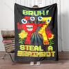 Cute Bruh 6 7 Six Seven Cartoon Soft Flannel Fluffy Throw Home Camping Blanket for Children Sofa Throw Thin Blanket Fashion Gift