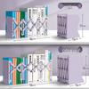 Retractable Desktop Bookshelf with Pen Holder and Book Divider for Students