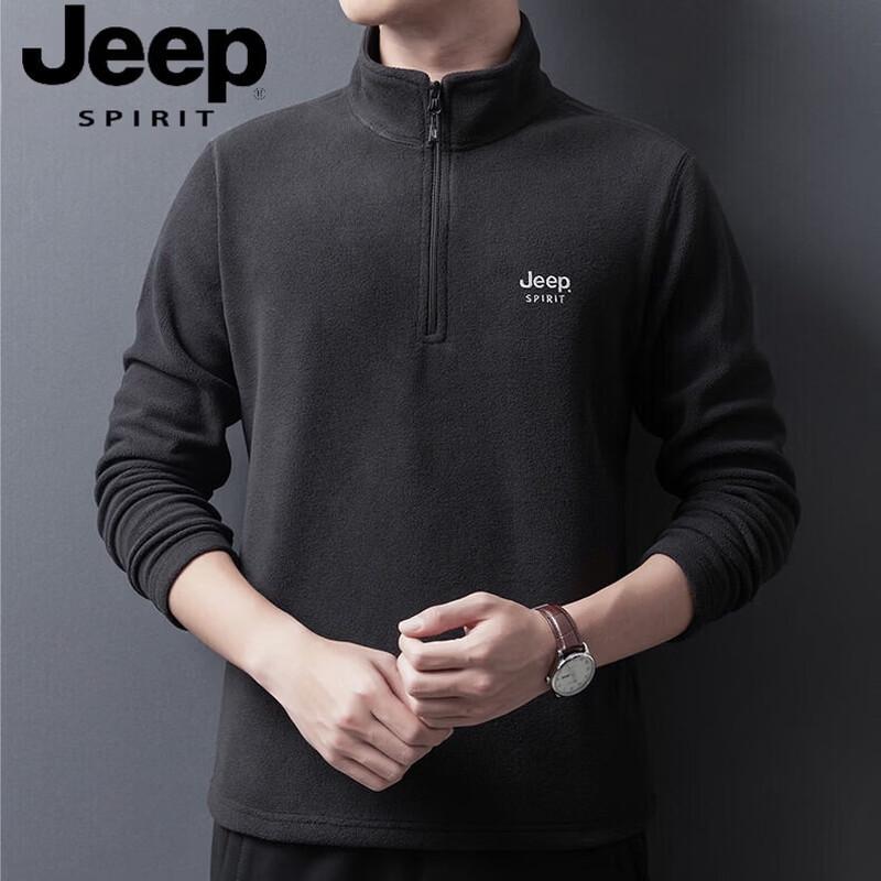 JEEP SPIRIT Men s Half-Zip Turtleneck Sweatshirt L