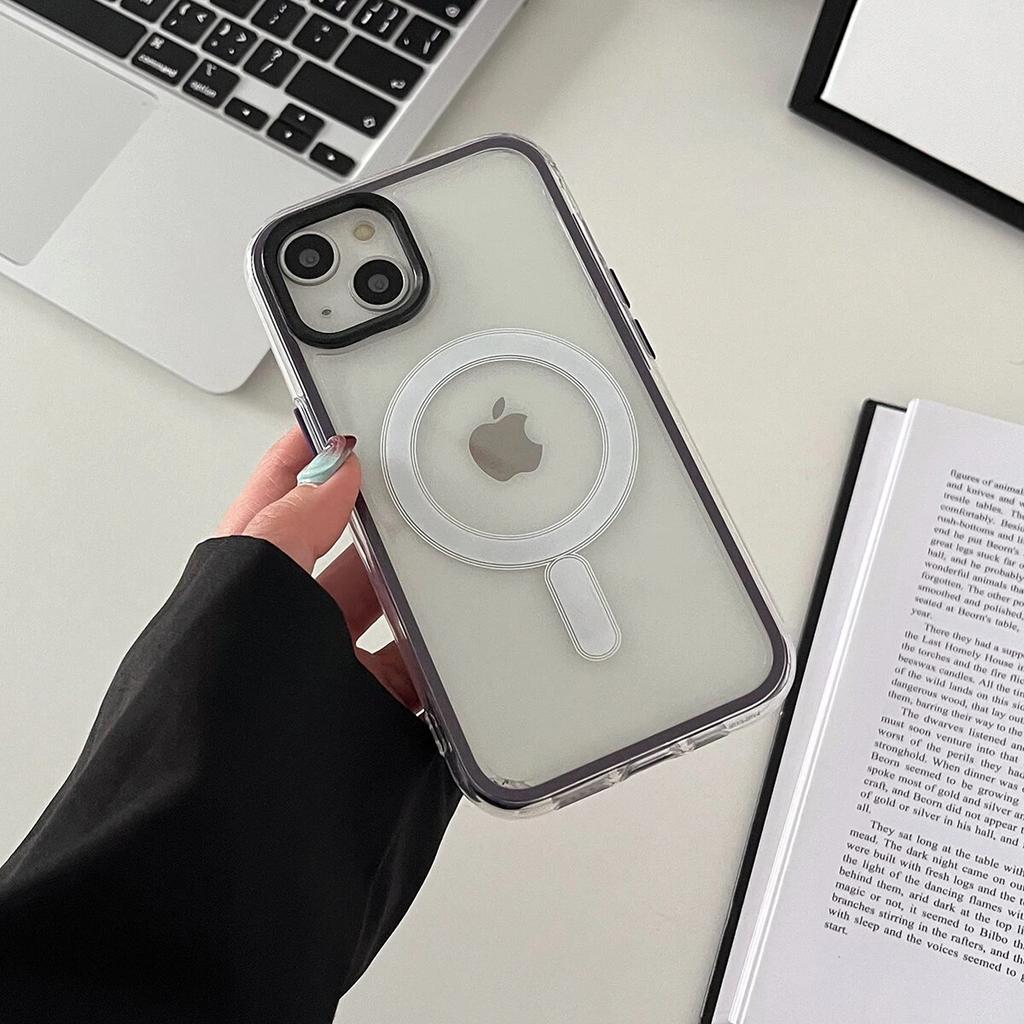 Luxusní průhledné akrylové magnetické zadní kryty pro iPhone 15 14 13 12 11 Pro Max Nárazuvzdorné barevné rámečky Magsafe Pouzdra na telefony Nové