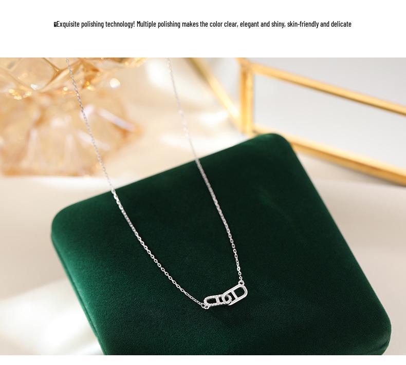 Banyan Tree S925 Silver Pig Nose Necklace: Gold-Plated, Micro Diamond, Fashionable Clavicle Chain for Women.