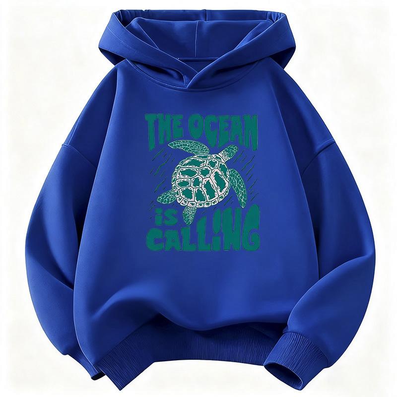 Fashion Sea Turtle Girls Hooded Kids Design Children's Sweatshirt Cute Hoody for Boys Girls Casual Hoodies for Spring