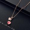 European-American Hibiscus Stone Cat's Eye Alloy Jewelry Set: Rose Gold Wedding Earrings & Necklace