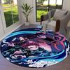 Demon Slayer Round Area Rug Carpet Rug For Living Room Bedroom Sofa Playroom Decor Nonslip Floor Mat