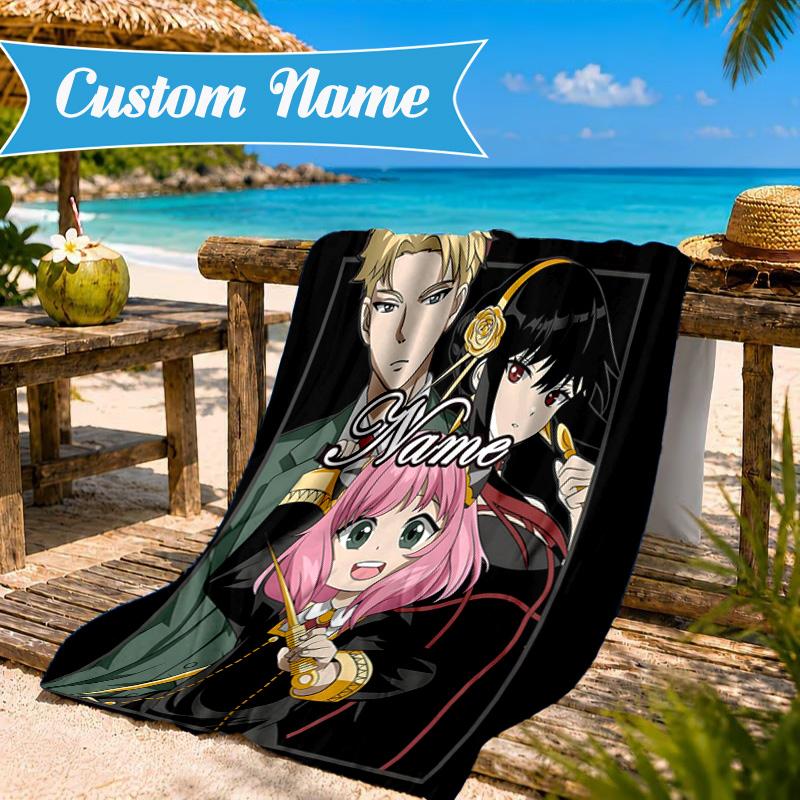 Custom Name SPY Adventure Beach Towel Microfiber Beach Towel, Lightweight and Quick-Dry, for Summer Travel, Swimming Pool Gift