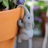 Resin Crafts Elephant Bonsai Pendant Cartoon Animal Statue  For Office Outdoor Plant Decor