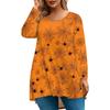 Women's Fashion Large Size Round Neck Long Sleeve Casual Halloween Print Loose Pullover Top