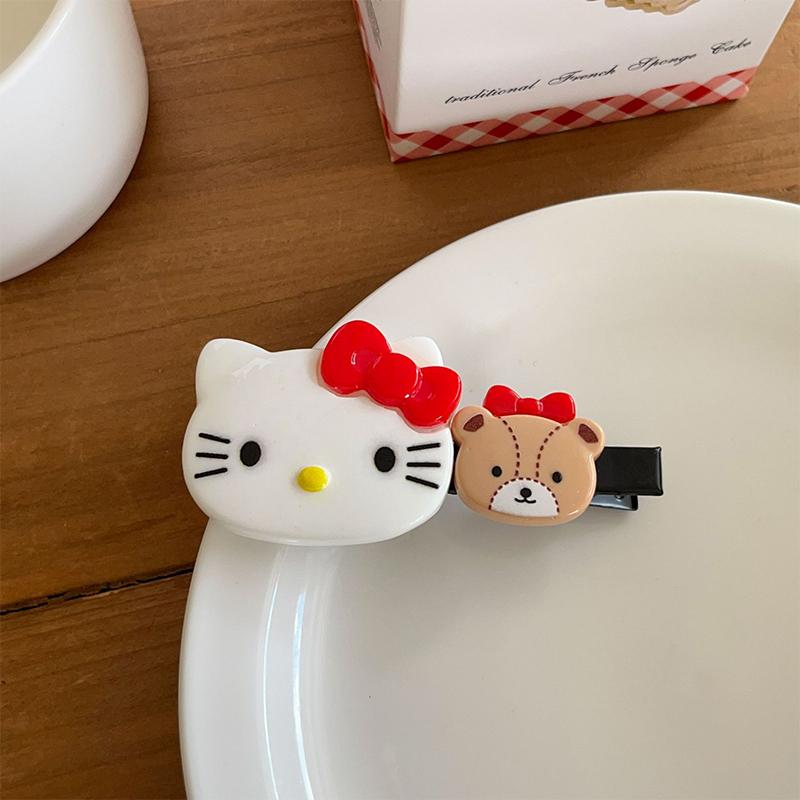Cute Bear Kt Cat Hair Clip Japanese Sweet Style Versatile Girls Duckbill Clip Hair Clip Hair Accessory Clip