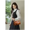 Womens Stylish PU Leather Handbag Woven Handle Adjustable Strap Single Shoulder Bag Handheld Crossbody Design Daily Bag for Commute Casual Activities