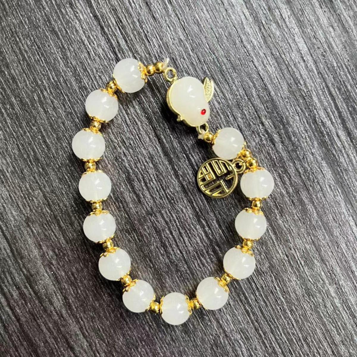 

Оформление: Браслет Нафу Нефритовый Кролик Зодиак - Браслет из красного агата в древнем стиле, подарок для женщин