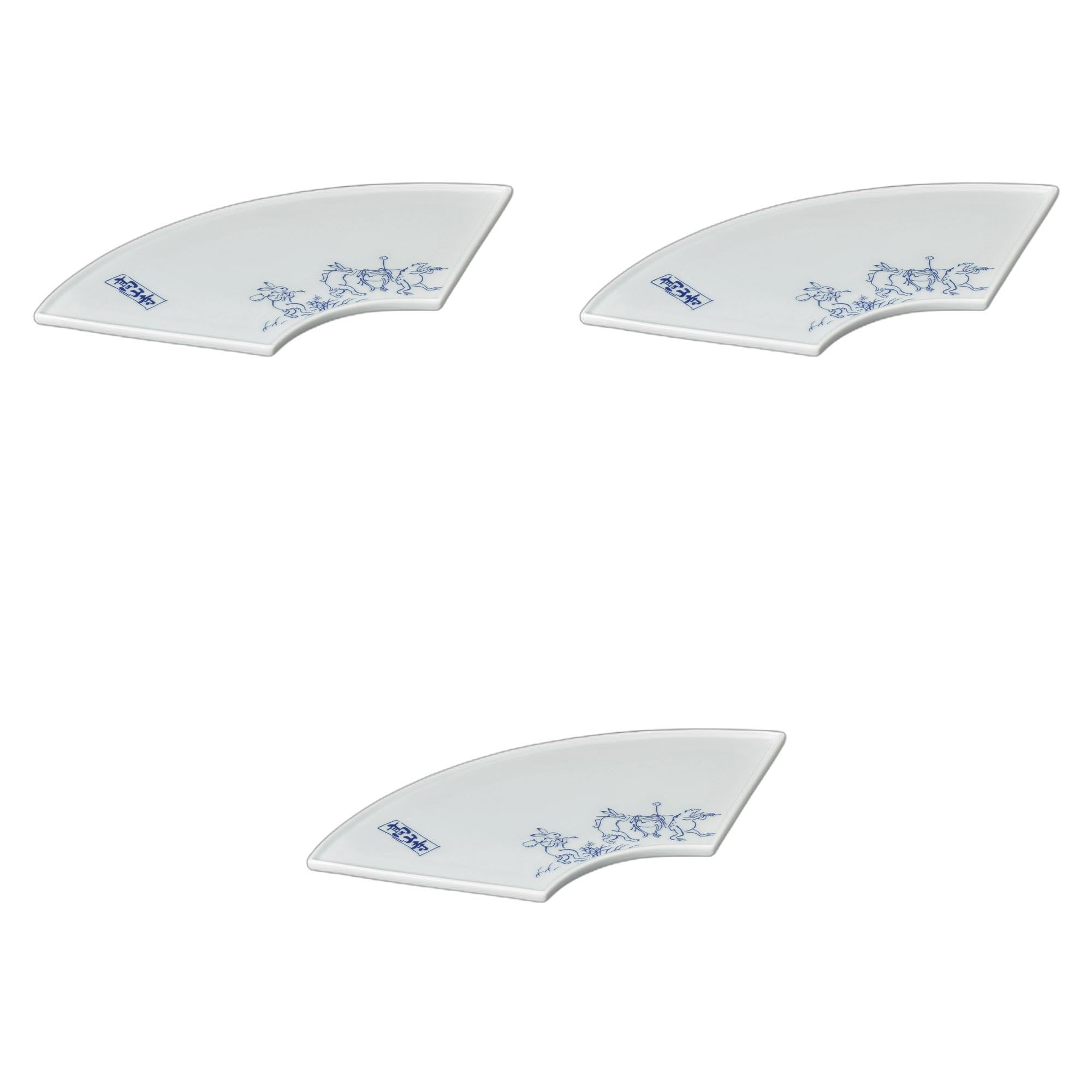 

Set of 3 Ingle Kozanji Yakitori Plates x 13 x Reinforced Ceramic Yakitori Plates by Setomonohonpo Fan-Shaped [30 1.7 cm]
