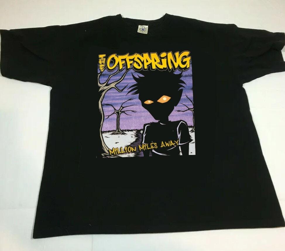 The offspring million miles away retro black t-shirt cotton unisex QT1671
